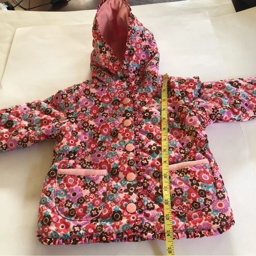 Oshkosh B’gosh Baby Girl Floral Ruffles Hooded Jacket Size 18M